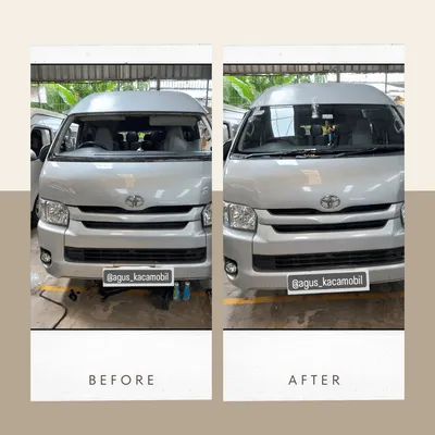 Tampilan kaca mobil baru setelah terpasang sempurna - Agus Kaca Mobil